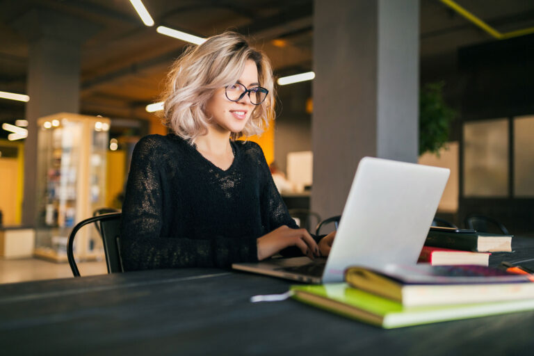 young female blogger